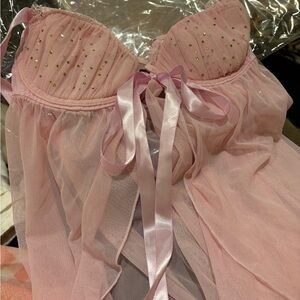 Pink Sheer Babydoll Lingerie